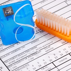 toothbrush floss paperwork