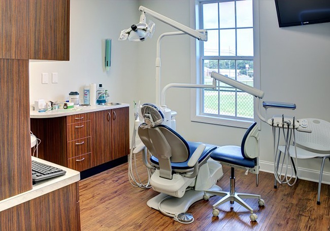 Treatment chair at dentist’s office
