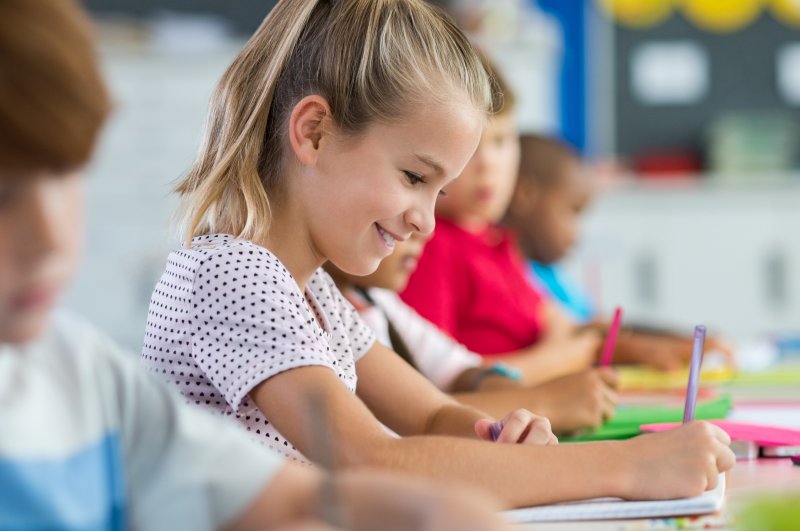 Smiling child at school