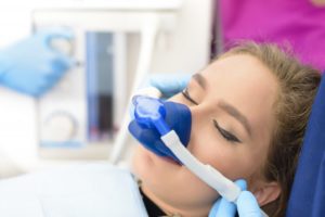 girl undergoing nitrous oxide sedation